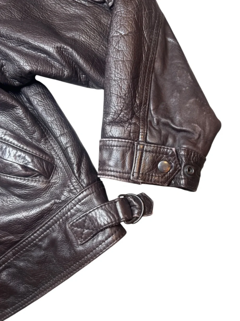 Vtg  American Eagle Outfitters Aviator Messageries Aeriennes Leather Jacket 40